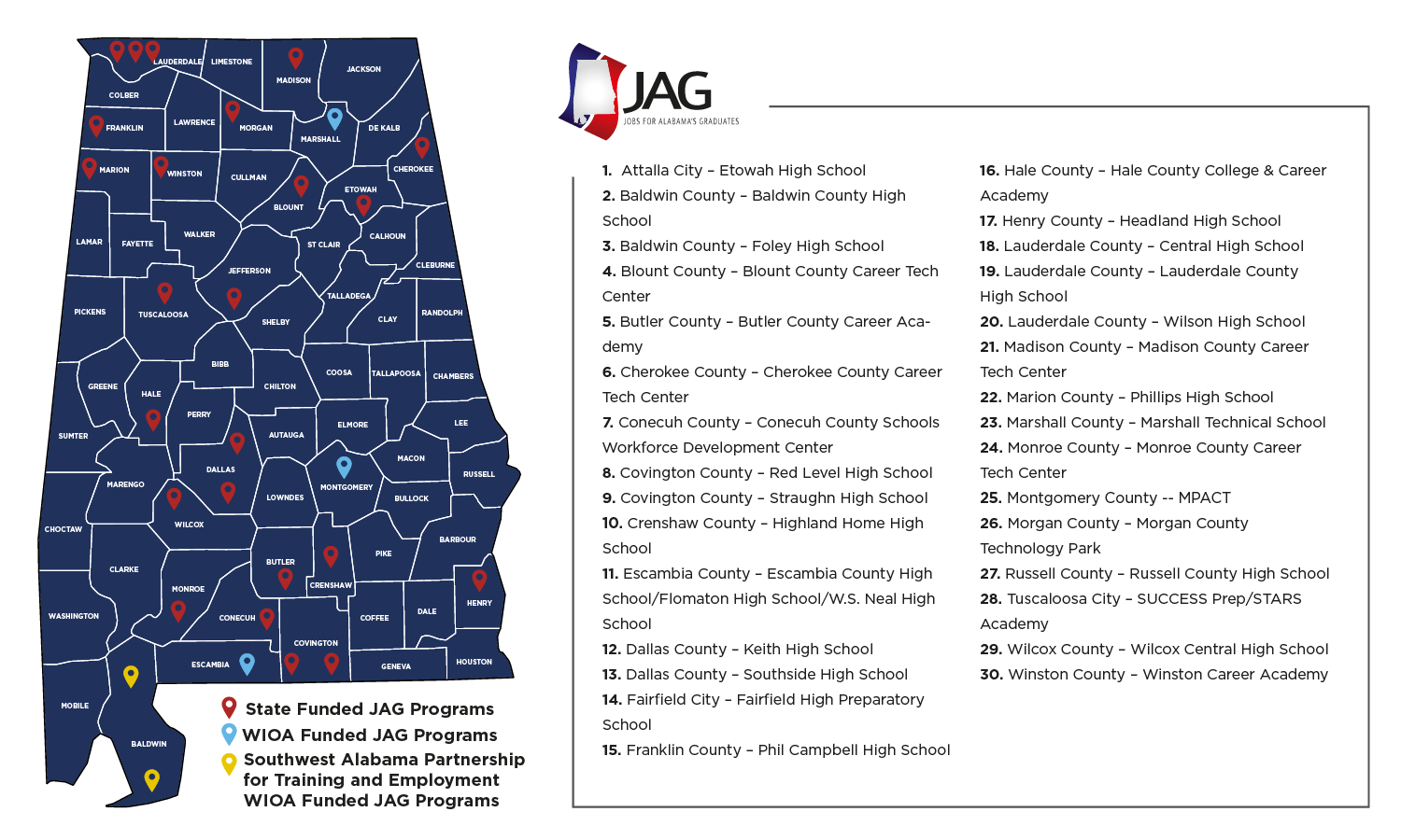 Program Area Map - Alabama JAG